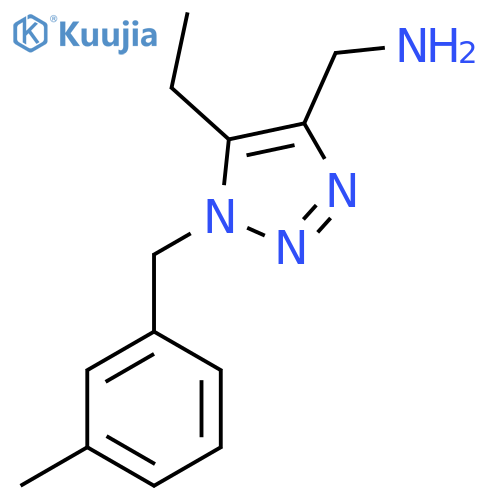 {5-ethyl-1-(3-methylphenyl)methyl-1H-1,2,3-triazol-4-yl}methanamine structure
