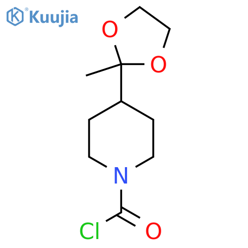 4-(2-methyl-1,3-dioxolan-2-yl)piperidine-1-carbonyl chloride structure