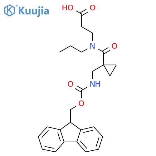 3-(1-{1-({(9H-fluoren-9-yl)methoxycarbonyl}amino)methylcyclopropyl}-N-propylformamido)propanoic acid structure