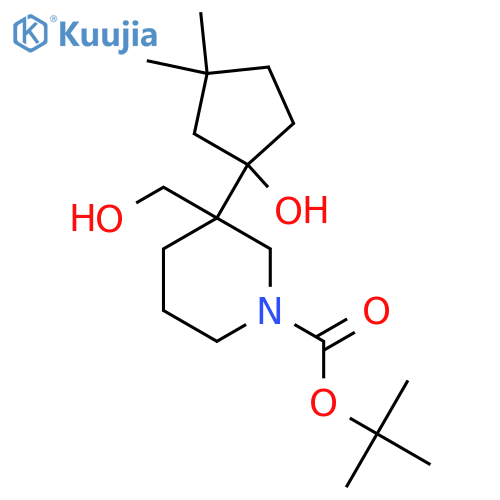 tert-butyl 3-(1-hydroxy-3,3-dimethylcyclopentyl)-3-(hydroxymethyl)piperidine-1-carboxylate structure