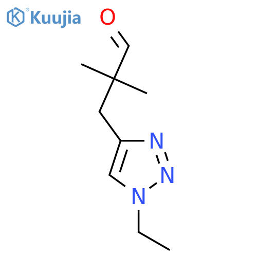 3-(1-ethyl-1H-1,2,3-triazol-4-yl)-2,2-dimethylpropanal structure