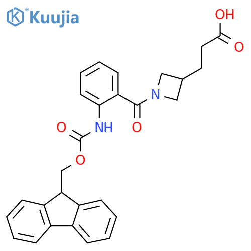 3-{1-2-({(9H-fluoren-9-yl)methoxycarbonyl}amino)benzoylazetidin-3-yl}propanoic acid structure