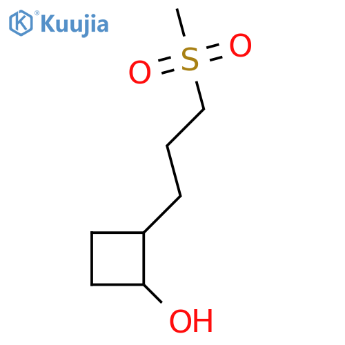 2-(3-methanesulfonylpropyl)cyclobutan-1-ol structure