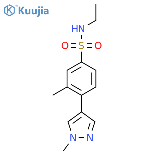 N-ethyl-3-methyl-4-(1-methyl-1H-pyrazol-4-yl)benzene-1-sulfonamide structure