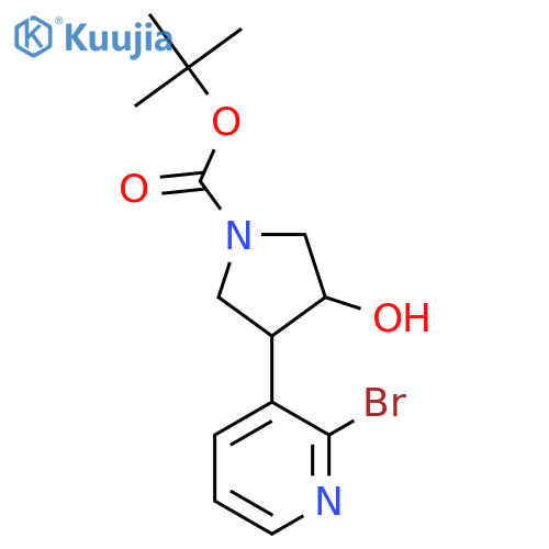 tert-butyl 3-(2-bromopyridin-3-yl)-4-hydroxypyrrolidine-1-carboxylate structure