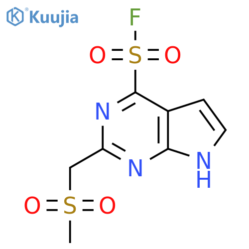 2-(methanesulfonylmethyl)-7H-pyrrolo2,3-dpyrimidine-4-sulfonyl fluoride structure