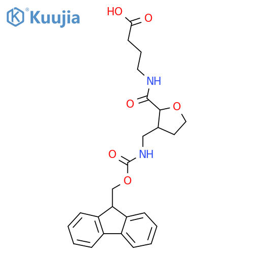 4-({3-({(9H-fluoren-9-yl)methoxycarbonyl}amino)methyloxolan-2-yl}formamido)butanoic acid structure
