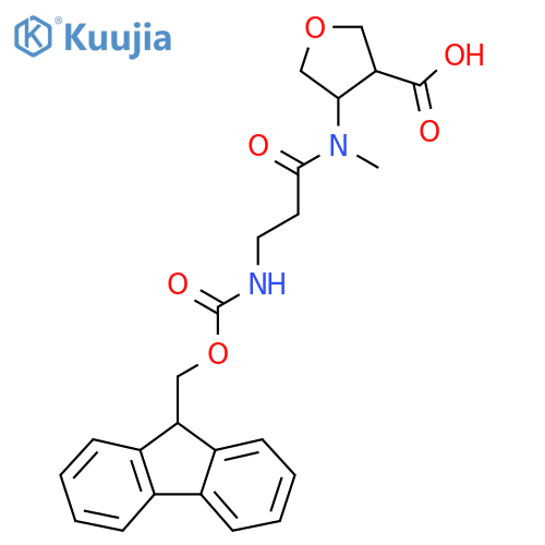 4-3-({(9H-fluoren-9-yl)methoxycarbonyl}amino)-N-methylpropanamidooxolane-3-carboxylic acid structure