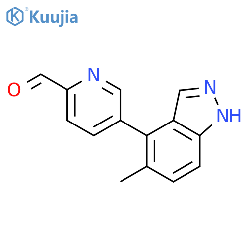 5-(5-methyl-1H-indazol-4-yl)pyridine-2-carbaldehyde structure