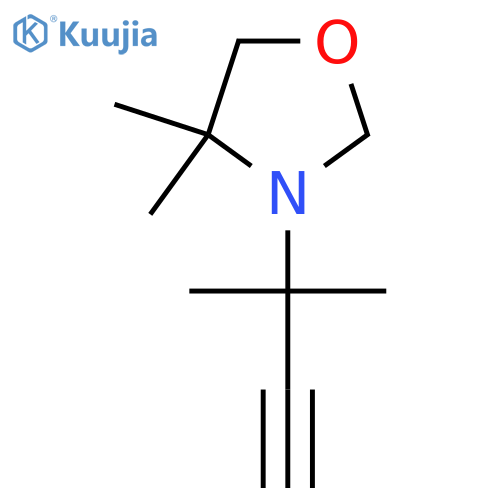 4,4-dimethyl-3-(2-methylbut-3-yn-2-yl)-1,3-oxazolidine structure