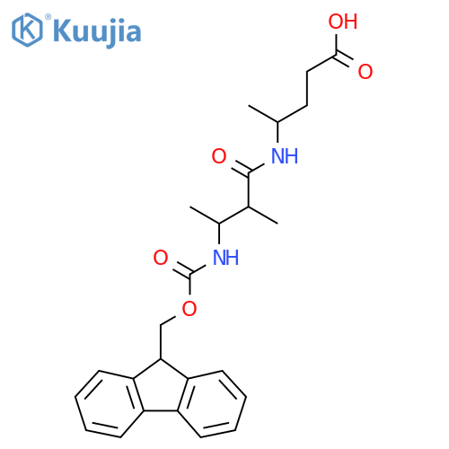 4-3-({(9H-fluoren-9-yl)methoxycarbonyl}amino)-2-methylbutanamidopentanoic acid structure