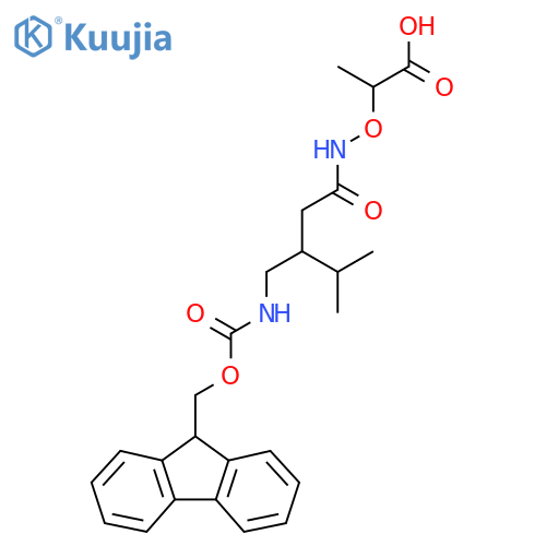 2-({3-({(9H-fluoren-9-yl)methoxycarbonyl}amino)methyl-4-methylpentanamido}oxy)propanoic acid structure