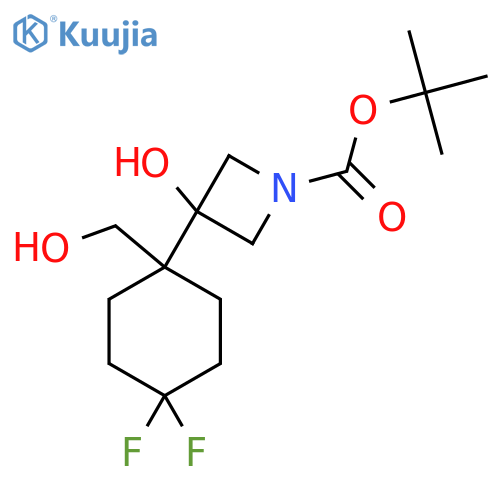 tert-butyl 3-4,4-difluoro-1-(hydroxymethyl)cyclohexyl-3-hydroxyazetidine-1-carboxylate structure