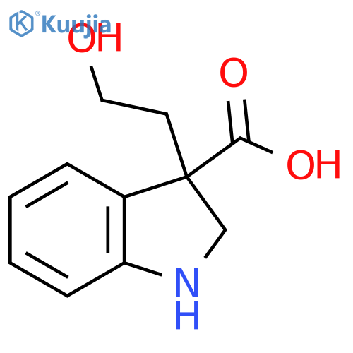 3-(2-hydroxyethyl)-2,3-dihydro-1H-indole-3-carboxylic acid structure