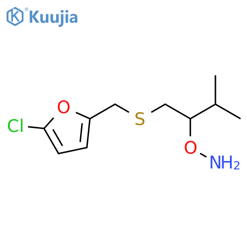 O-(1-{(5-chlorofuran-2-yl)methylsulfanyl}-3-methylbutan-2-yl)hydroxylamine structure