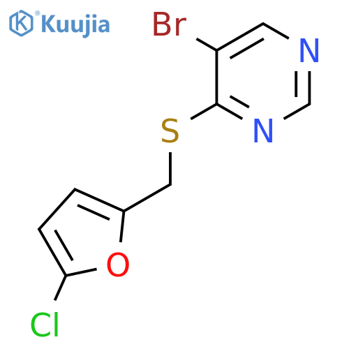 5-bromo-4-{(5-chlorofuran-2-yl)methylsulfanyl}pyrimidine structure