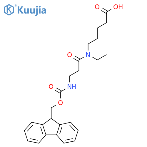 5-N-ethyl-3-({(9H-fluoren-9-yl)methoxycarbonyl}amino)propanamidopentanoic acid structure