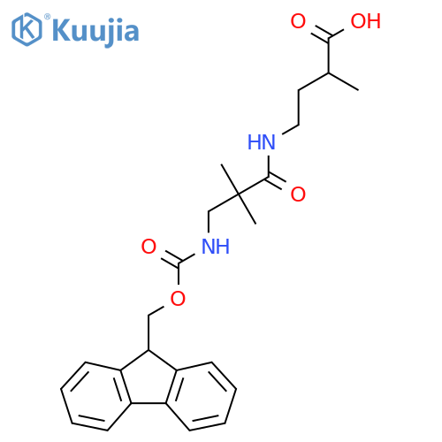 4-3-({(9H-fluoren-9-yl)methoxycarbonyl}amino)-2,2-dimethylpropanamido-2-methylbutanoic acid structure
