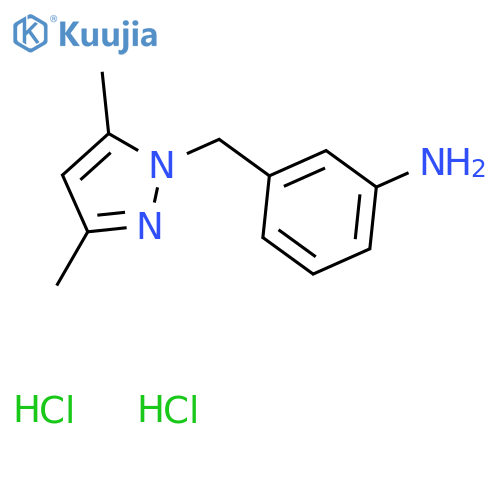 3-(3,5-dimethyl-1H-pyrazol-1-yl)methylaniline dihydrochloride structure