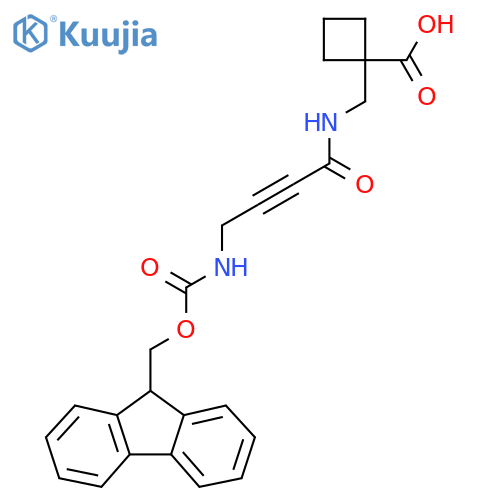 1-{4-({(9H-fluoren-9-yl)methoxycarbonyl}amino)but-2-ynamidomethyl}cyclobutane-1-carboxylic acid structure