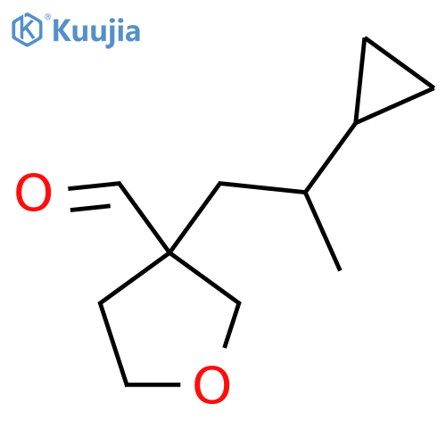 3-(2-cyclopropylpropyl)oxolane-3-carbaldehyde structure