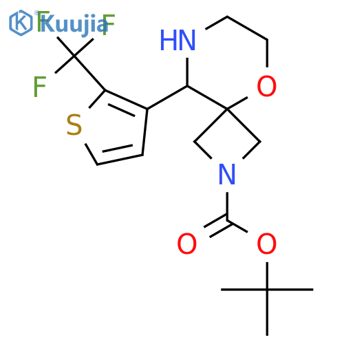 tert-butyl 9-2-(trifluoromethyl)thiophen-3-yl-5-oxa-2,8-diazaspiro3.5nonane-2-carboxylate structure