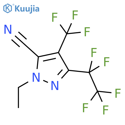 1-ethyl-3-(pentafluoroethyl)-4-(trifluoromethyl)-1H-pyrazole-5-carbonitrile structure