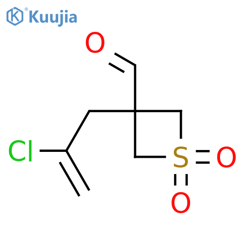 3-(2-chloroprop-2-en-1-yl)-1,1-dioxo-1lambda6-thietane-3-carbaldehyde structure