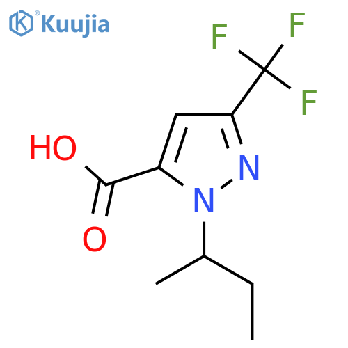 1-(butan-2-yl)-3-(trifluoromethyl)-1H-pyrazole-5-carboxylic acid structure