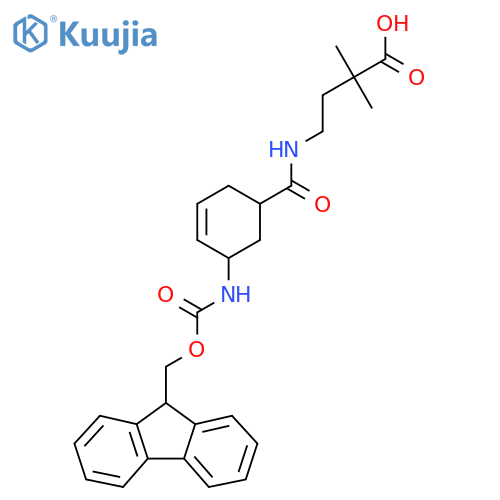 4-{5-({(9H-fluoren-9-yl)methoxycarbonyl}amino)cyclohex-3-en-1-ylformamido}-2,2-dimethylbutanoic acid structure