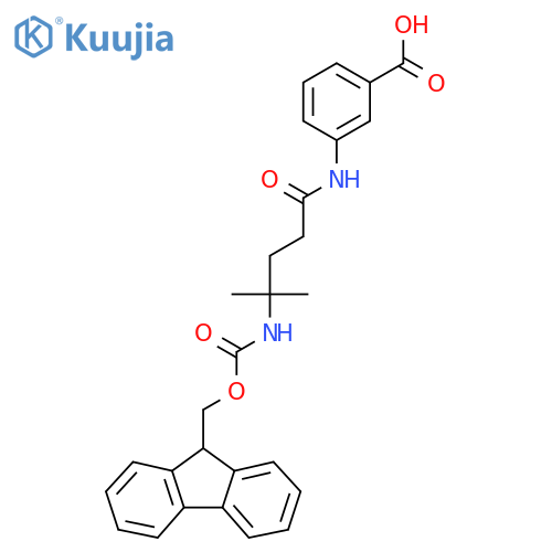3-4-({(9H-fluoren-9-yl)methoxycarbonyl}amino)-4-methylpentanamidobenzoic acid structure