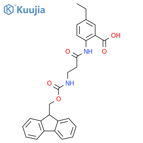 5-ethyl-2-3-({(9H-fluoren-9-yl)methoxycarbonyl}amino)propanamidobenzoic acid structure