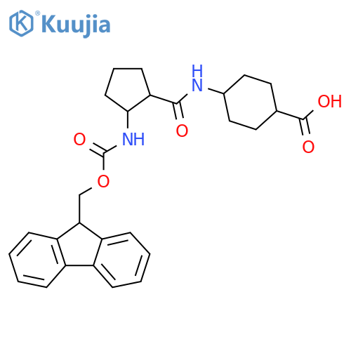 4-2-({(9H-fluoren-9-yl)methoxycarbonyl}amino)cyclopentaneamidocyclohexane-1-carboxylic acid structure