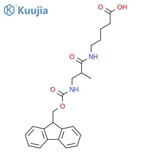 5-3-({(9H-fluoren-9-yl)methoxycarbonyl}amino)-2-methylpropanamidopentanoic acid structure