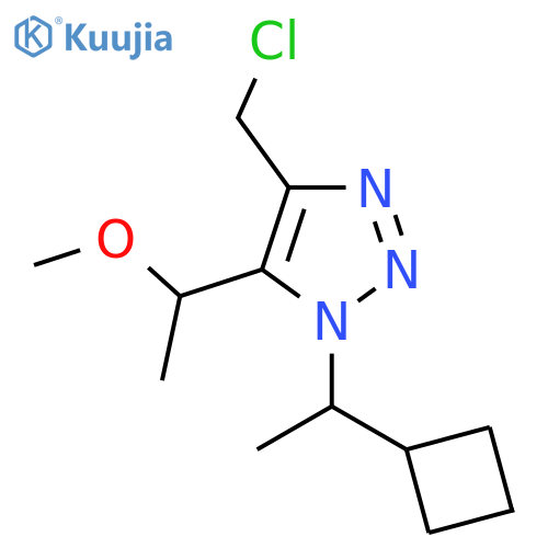 4-(chloromethyl)-1-(1-cyclobutylethyl)-5-(1-methoxyethyl)-1H-1,2,3-triazole structure