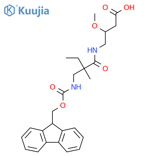 4-{2-({(9H-fluoren-9-yl)methoxycarbonyl}amino)methyl-2-methylbutanamido}-3-methoxybutanoic acid structure