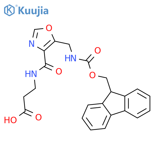 3-({5-({(9H-fluoren-9-yl)methoxycarbonyl}amino)methyl-1,3-oxazol-4-yl}formamido)propanoic acid structure
