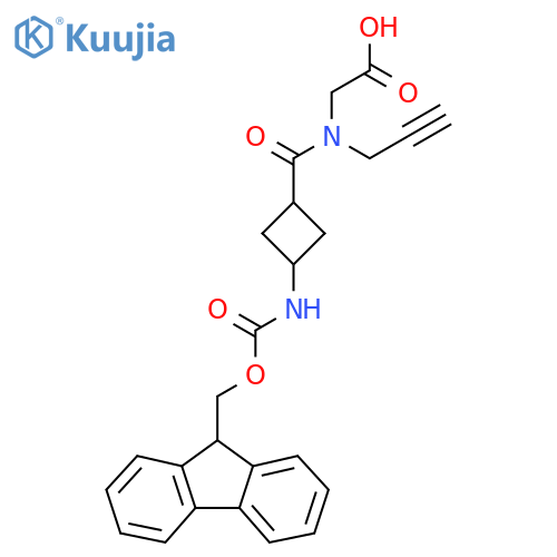 2-{1-3-({(9H-fluoren-9-yl)methoxycarbonyl}amino)cyclobutyl-N-(prop-2-yn-1-yl)formamido}acetic acid structure