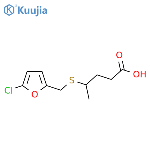 4-{(5-chlorofuran-2-yl)methylsulfanyl}pentanoic acid structure