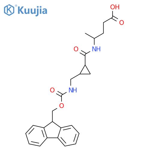 4-({2-({(9H-fluoren-9-yl)methoxycarbonyl}amino)methylcyclopropyl}formamido)pentanoic acid structure