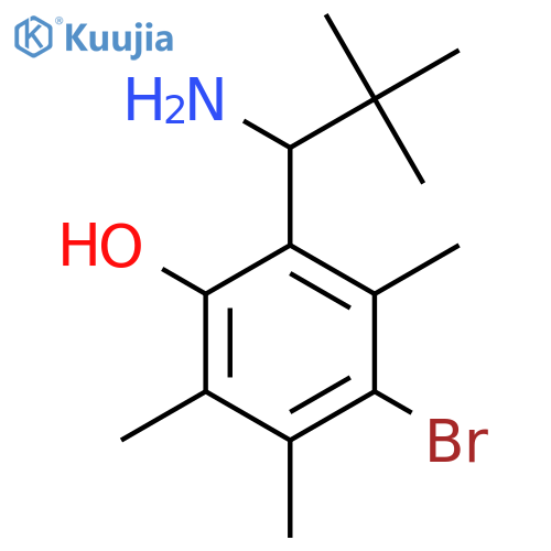 2-(1-amino-2,2-dimethylpropyl)-4-bromo-3,5,6-trimethylphenol structure