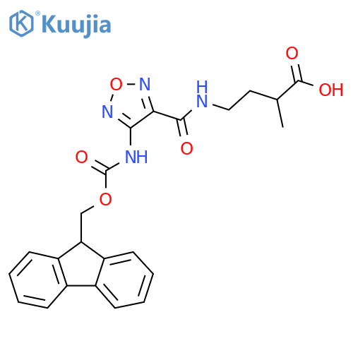 4-{4-({(9H-fluoren-9-yl)methoxycarbonyl}amino)-1,2,5-oxadiazol-3-ylformamido}-2-methylbutanoic acid structure
