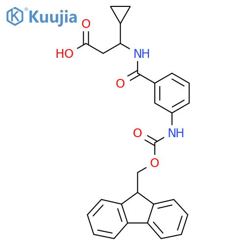 3-cyclopropyl-3-{3-({(9H-fluoren-9-yl)methoxycarbonyl}amino)phenylformamido}propanoic acid structure