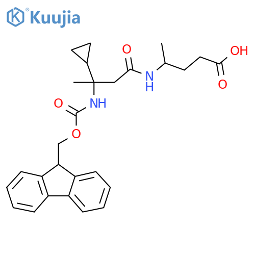 4-3-cyclopropyl-3-({(9H-fluoren-9-yl)methoxycarbonyl}amino)butanamidopentanoic acid structure