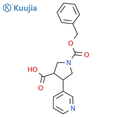 1-(benzyloxy)carbonyl-4-(pyridin-3-yl)pyrrolidine-3-carboxylic acid structure