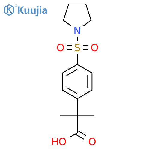 2-methyl-2-4-(pyrrolidine-1-sulfonyl)phenylpropanoic acid structure