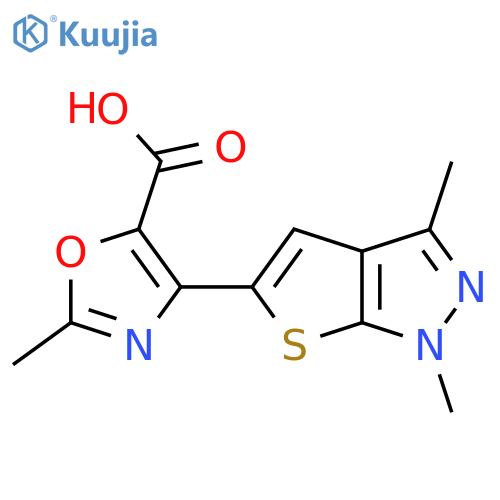 4-{1,3-dimethyl-1H-thieno2,3-cpyrazol-5-yl}-2-methyl-1,3-oxazole-5-carboxylic acid structure