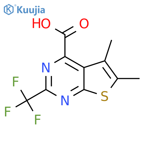 5,6-dimethyl-2-(trifluoromethyl)thieno2,3-dpyrimidine-4-carboxylic acid structure