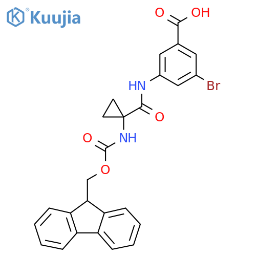 3-bromo-5-1-({(9H-fluoren-9-yl)methoxycarbonyl}amino)cyclopropaneamidobenzoic acid structure