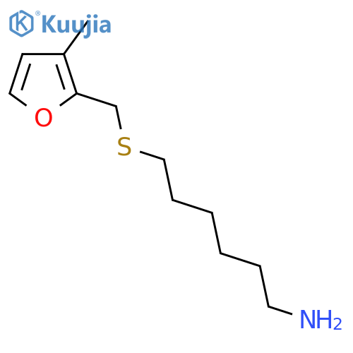6-{(3-methylfuran-2-yl)methylsulfanyl}hexan-1-amine structure